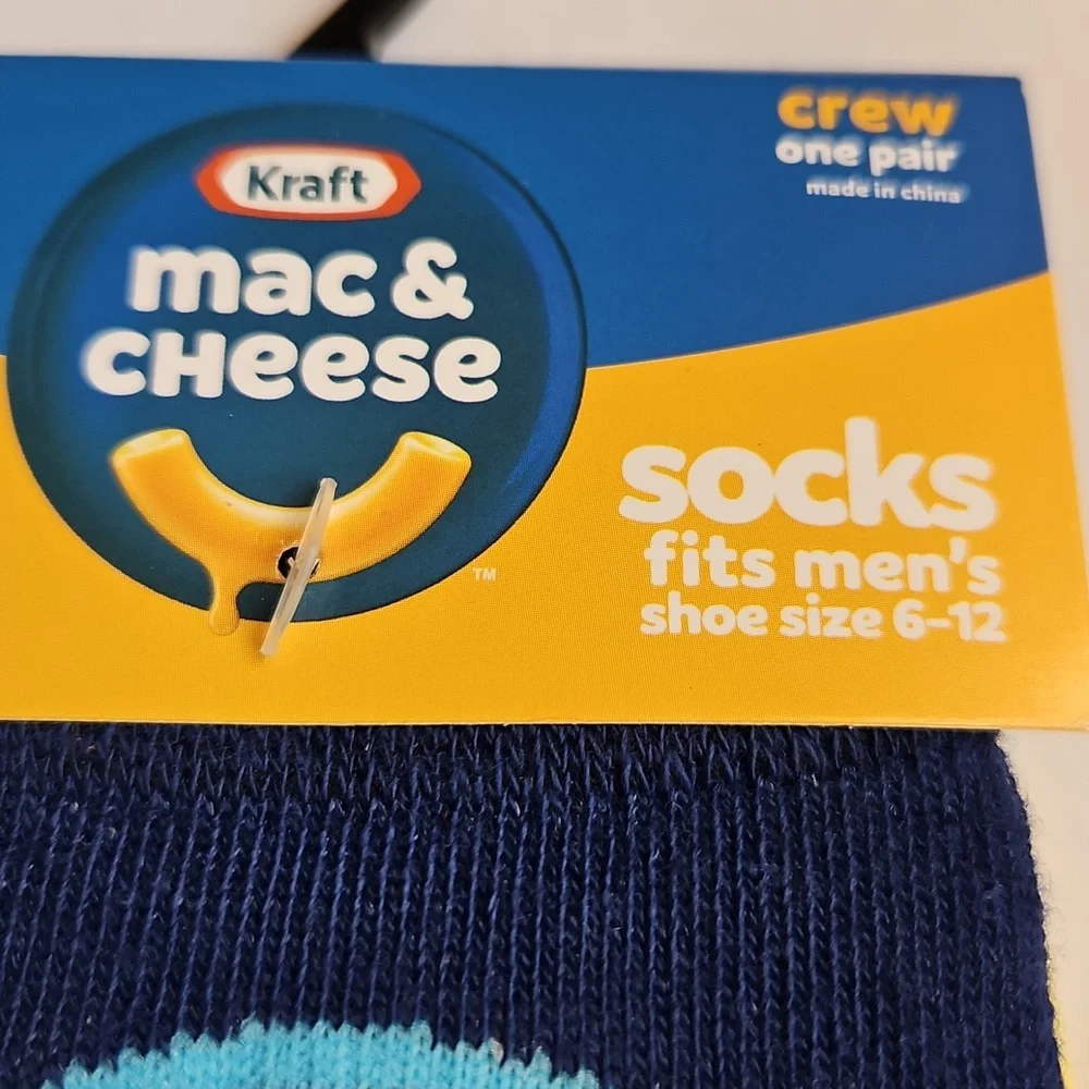 KRAFT MAC & CHEESE Mens Graphic Crew Socks 6-12